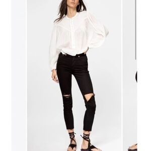 Re/Done 90s High Rise Ankle Crop in Jet Black, size 31, NWT